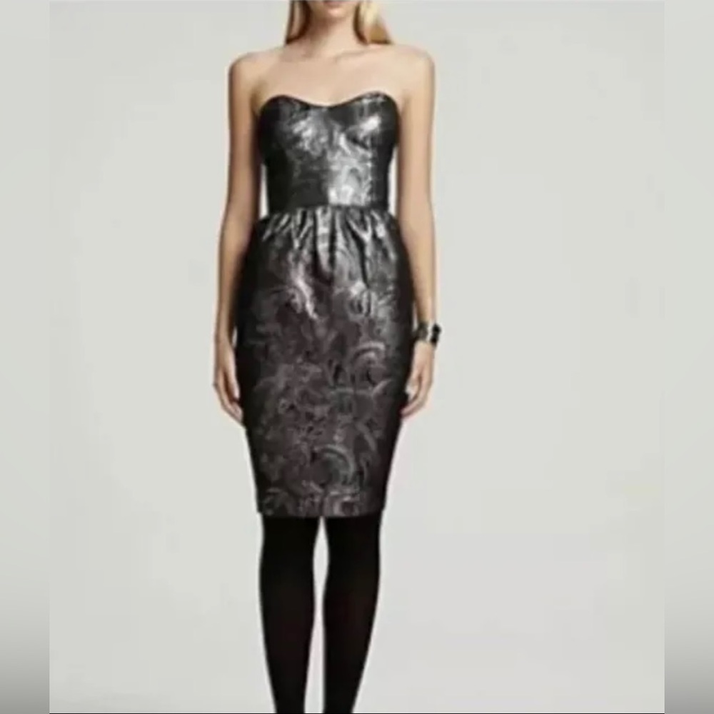 French Connection Woman's Dress Strapless Silver Size 6 NEW $298